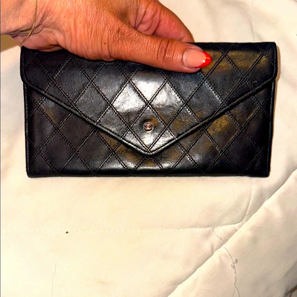 CHANEL Black Quilted Wallet